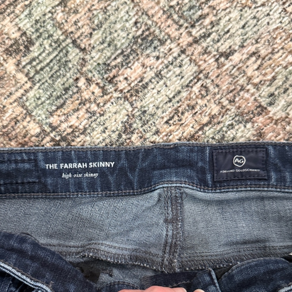 AG Adriano Goldschmied Dark Blue The Farrah Skinny Jeans Highrise - Picture 3 of 8
